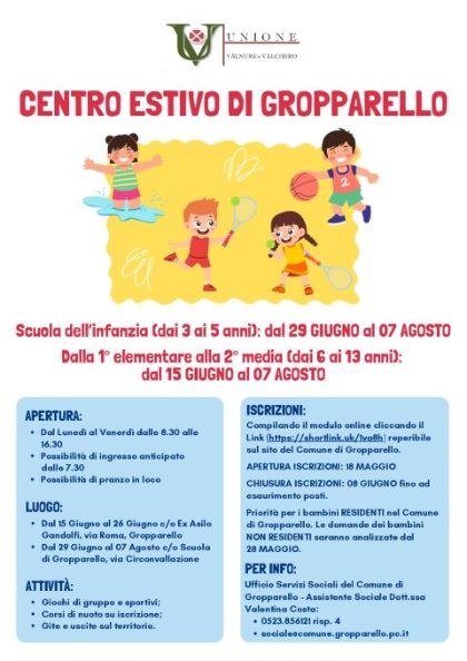 Centro estivo di Gropparello estate 2026