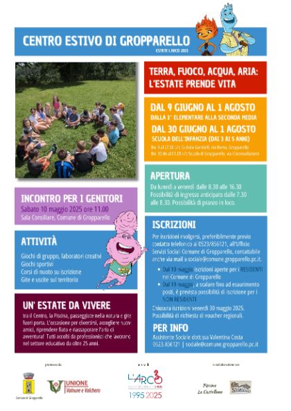 Centro estivo del Comune di Gropparello: estate 2025