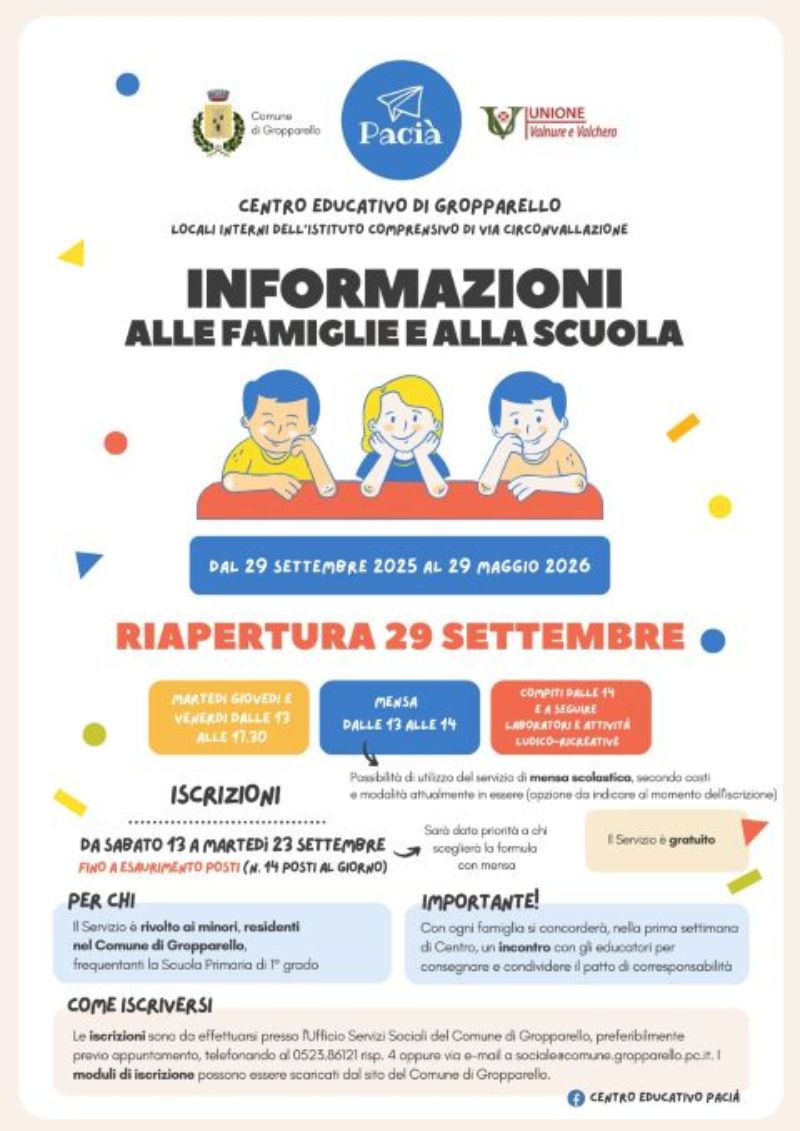 locandina iscrizione centro educativo 